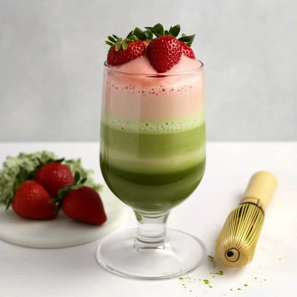 layering strawberry matcha recipe