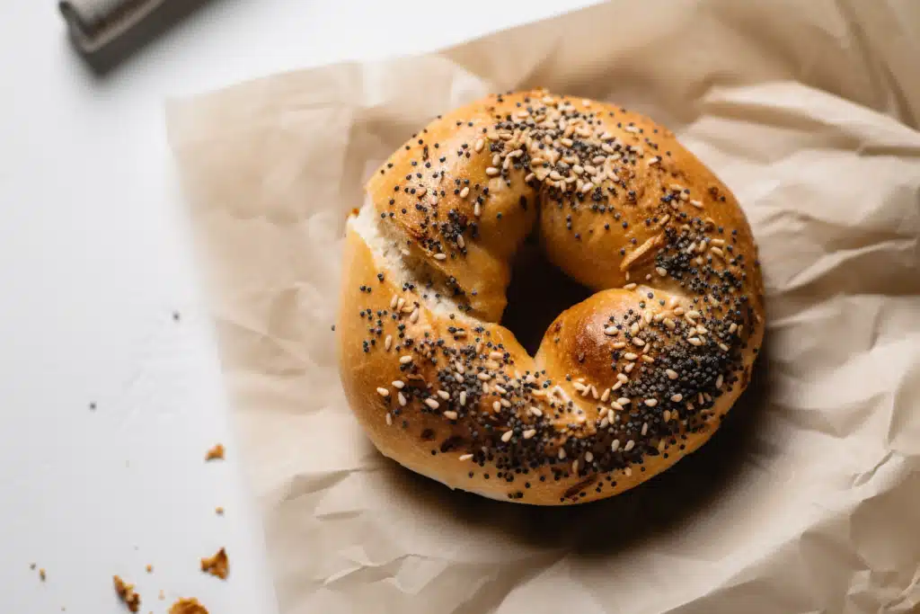 Bethenny bagel served with healthy toppings
