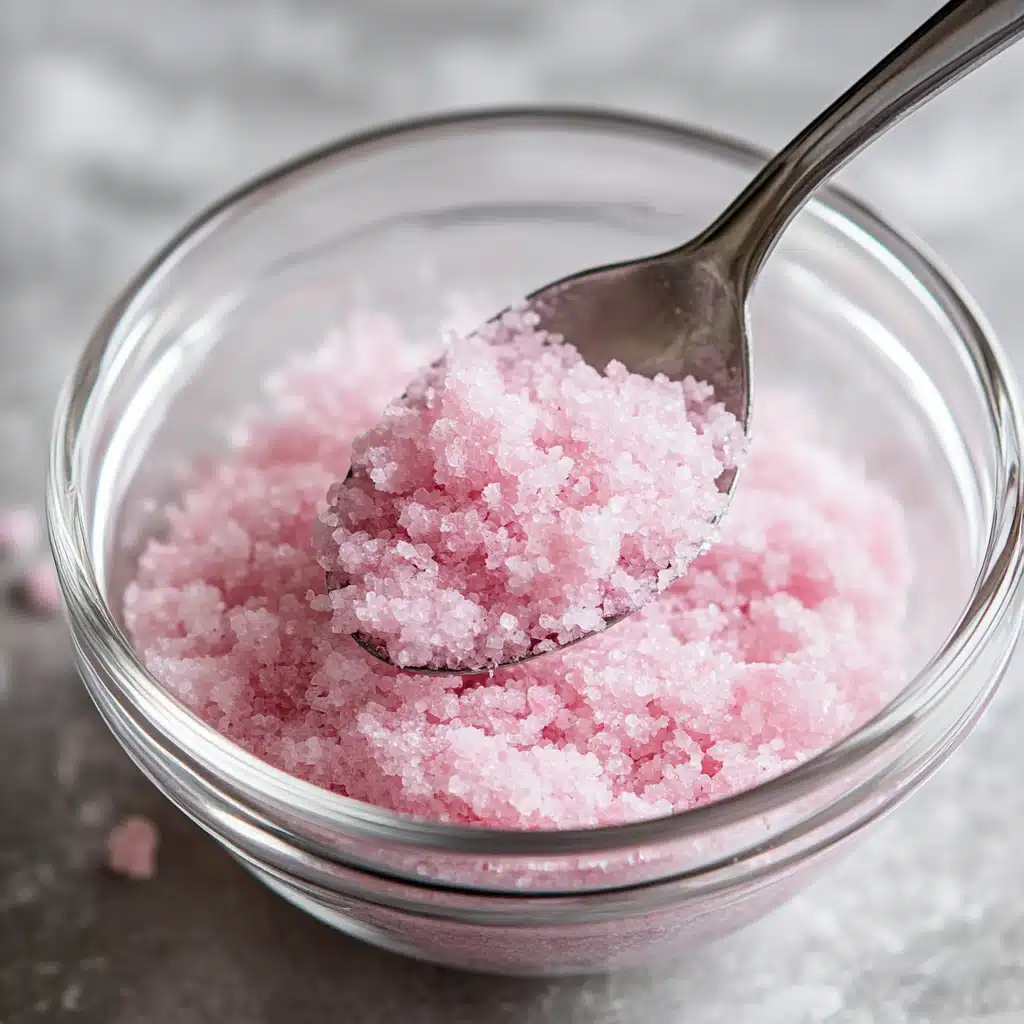 Mixing pink salt and lemon juice