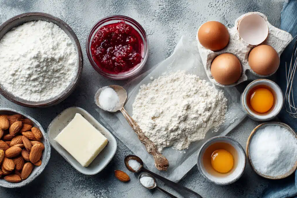 spooky Halloween fingers ingredients flat lay
