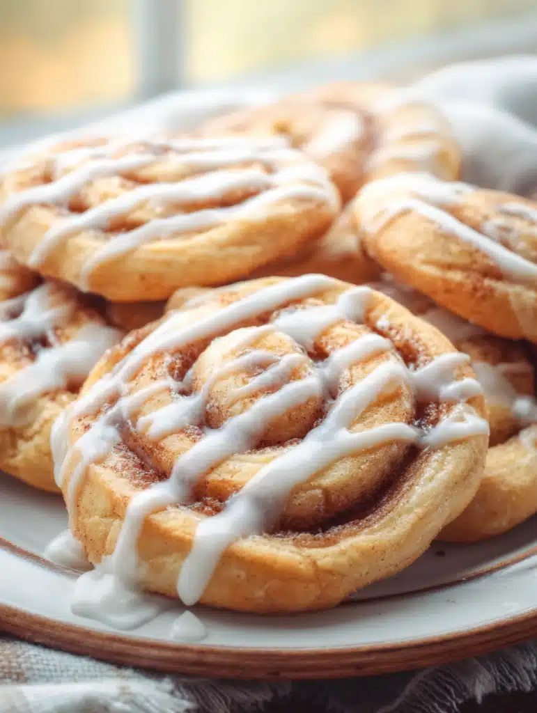 Cinnamon roll cookies served