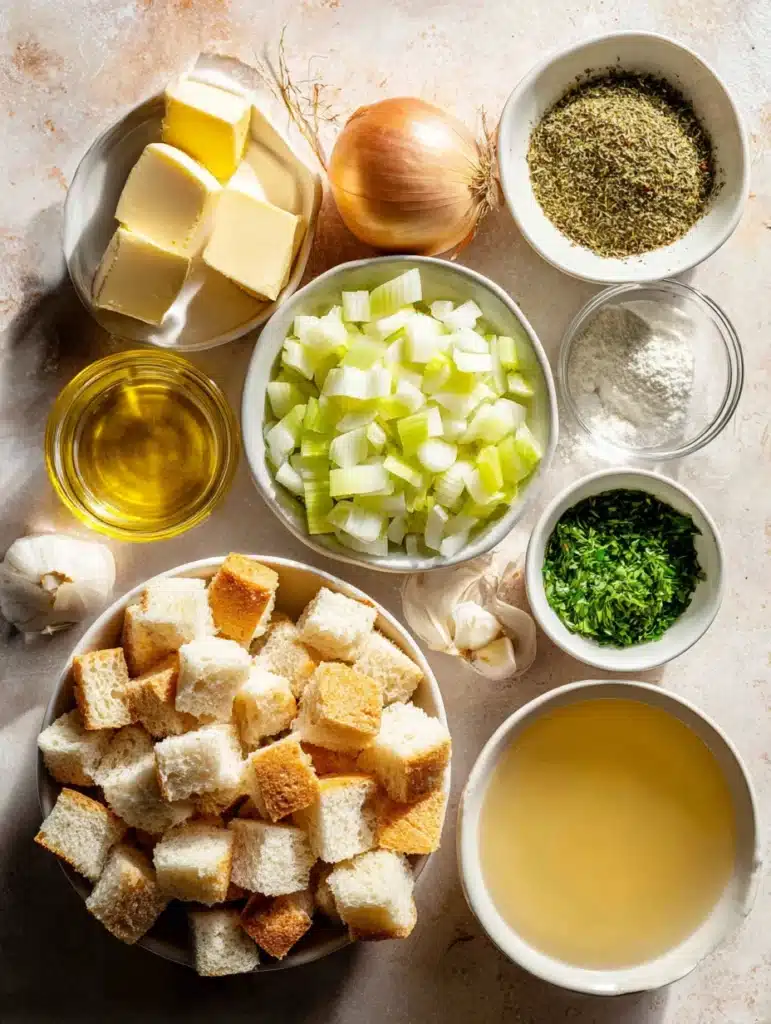 buttery stuffing ingredients bread herbs butter