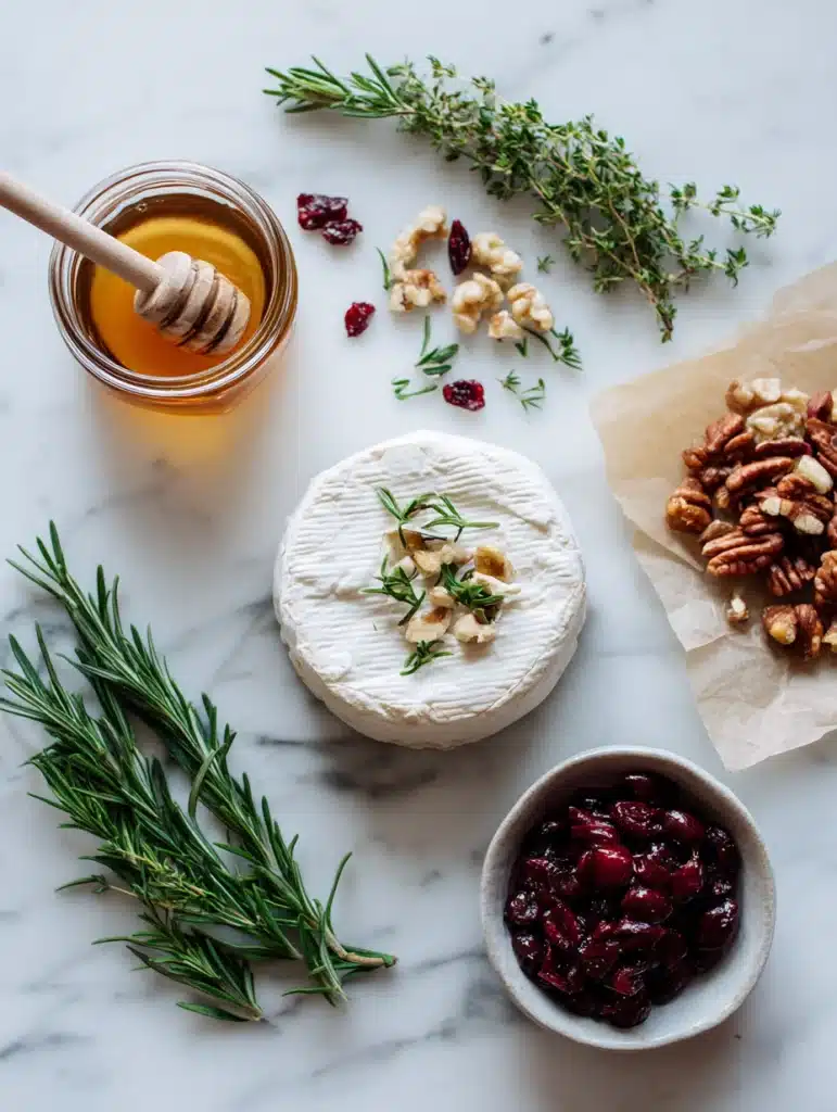 Ingredients for Baked Brie Cheese Recipe