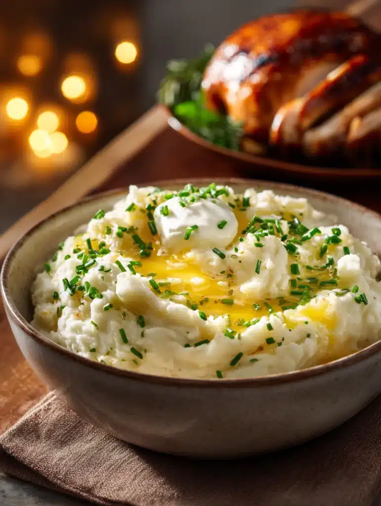 Instant Pot Mashed Potatoes for Thanksgiving with Sour Cream and Butter