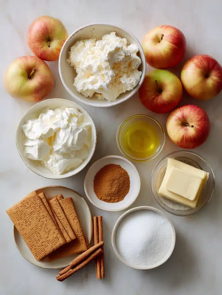 Ingredients for No-Bake Apple Pie Cheesecake