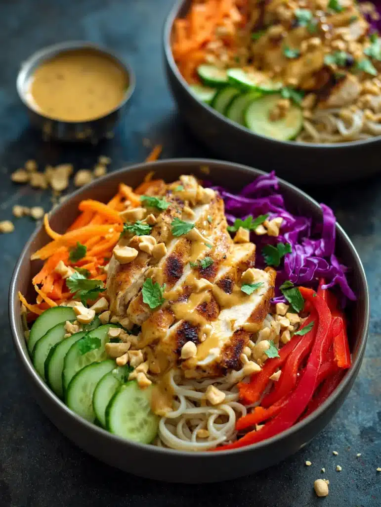 Mediterranean falafel bowl with lemon wedges and tahini drizzle