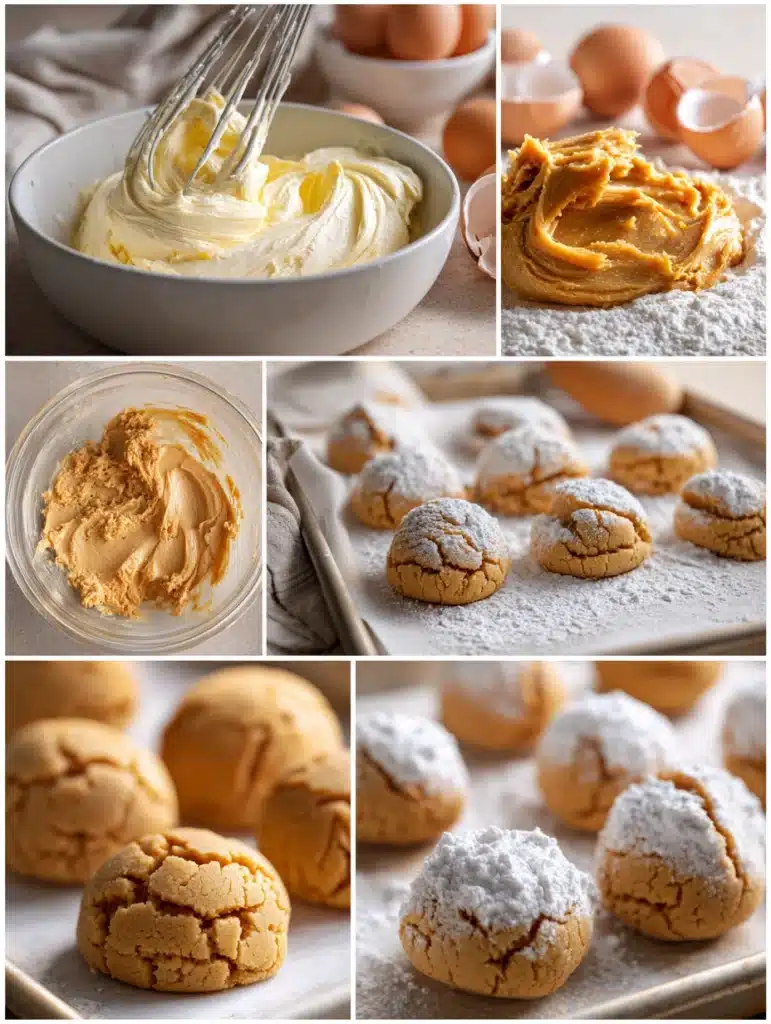 Step-by-step Peanut Butter Gooey Butter Cookies preparation (6 steps)