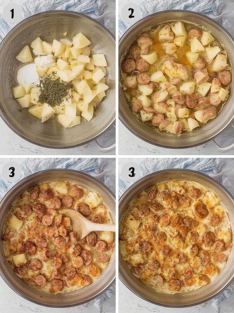 Ranch Scalloped Potatoes with Smoked Sausage steps