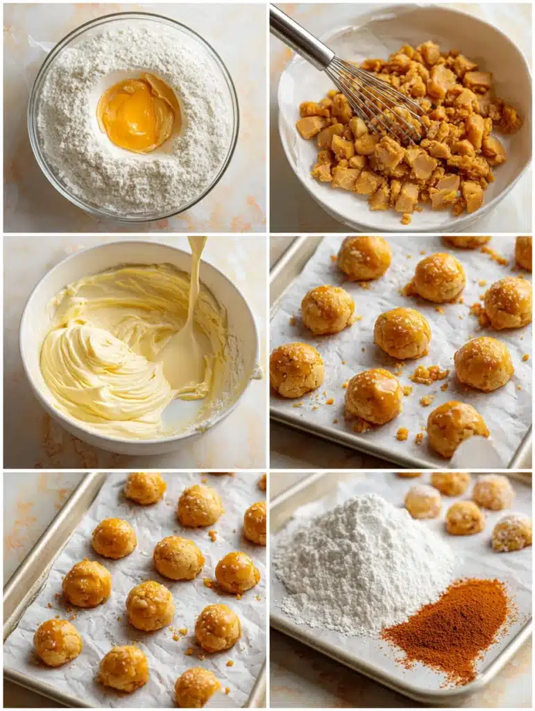 Step-by-step preparation of Salted Caramel Gooey Butter Cookies