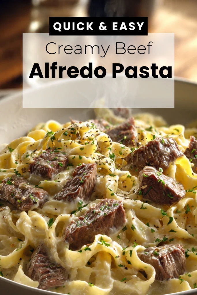 Creamy Beef Alfredo Pasta