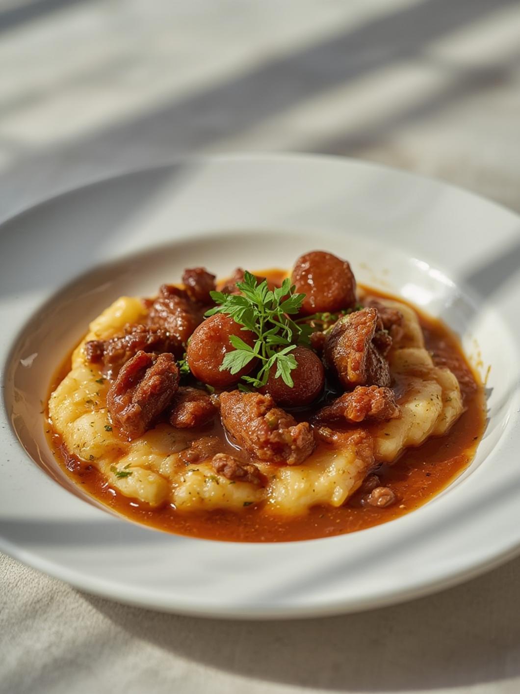 Serving Bangers and Mash