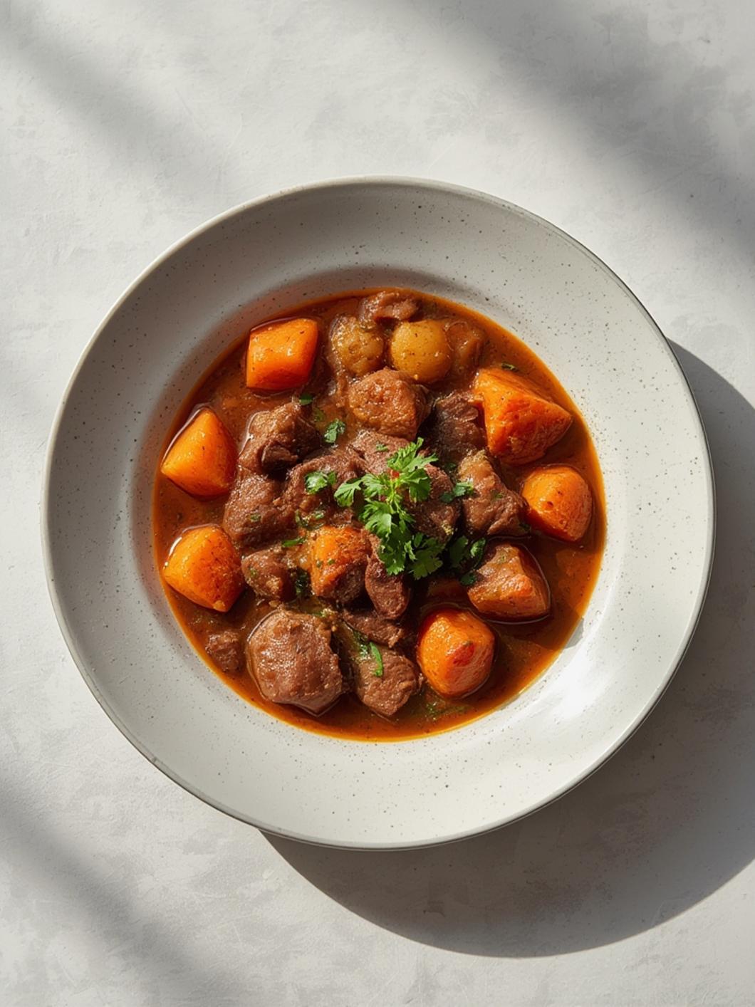 Serving Irish Beef Stew