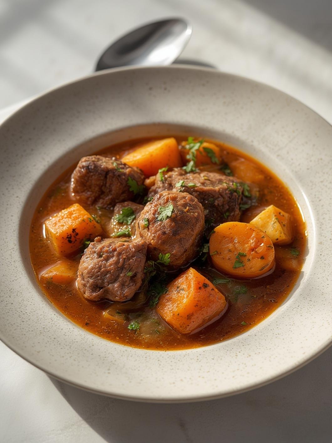 Serving Irish Lamb Stew