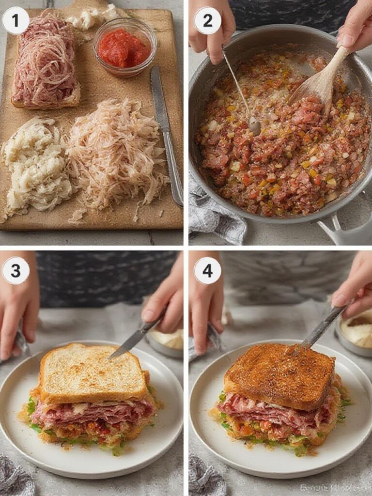 Reuben Sandwich steps