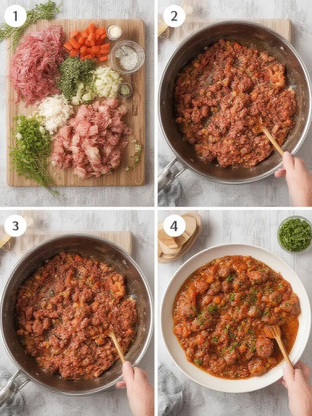 Step-by-step hamburger meat recipes